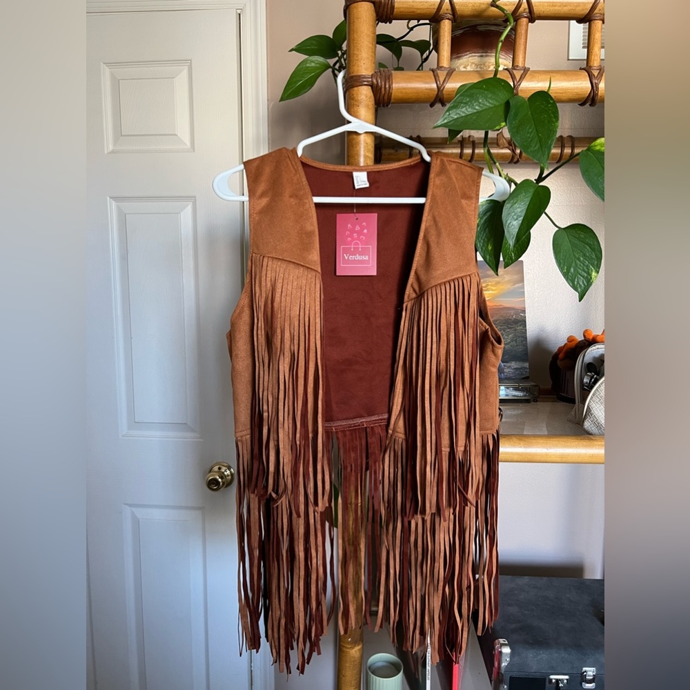 Amazon sleeveless vest with fringe